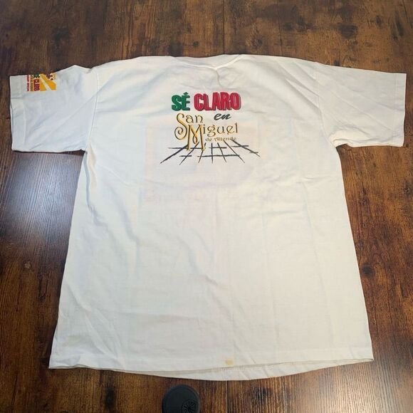 vintage 90s 1997 pamplonada San Miguel  Tee White color XL READ‎ - Picture 4 of 9